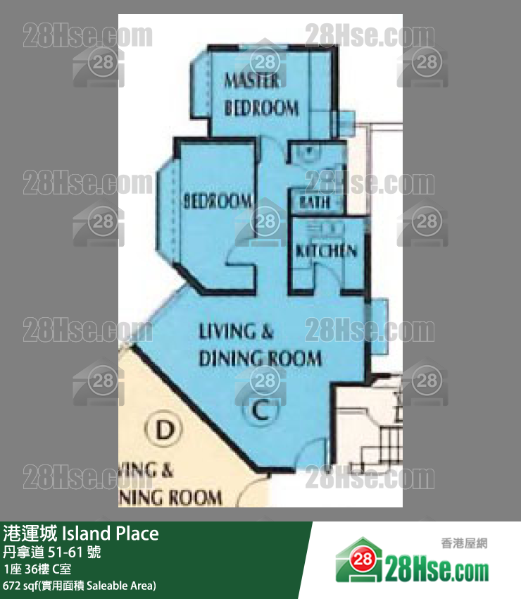 港運城 1座36樓 C室 平面圖