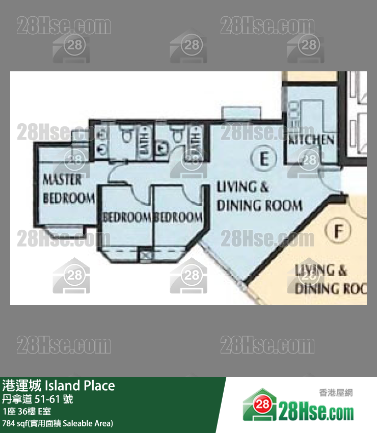 港運城 1座36樓 E室 平面圖