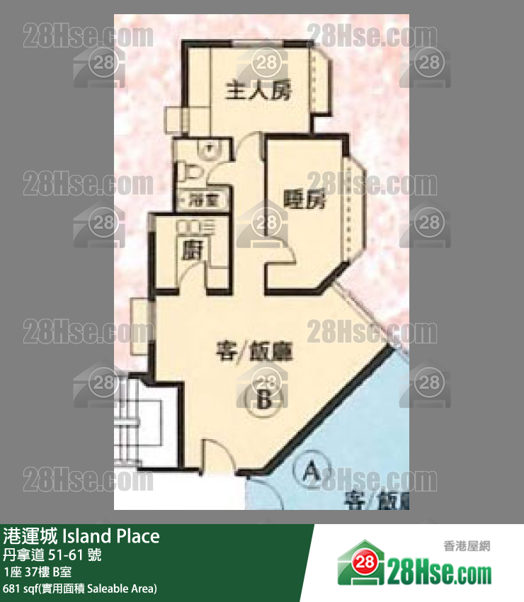 港運城 1座37樓 B室 平面圖