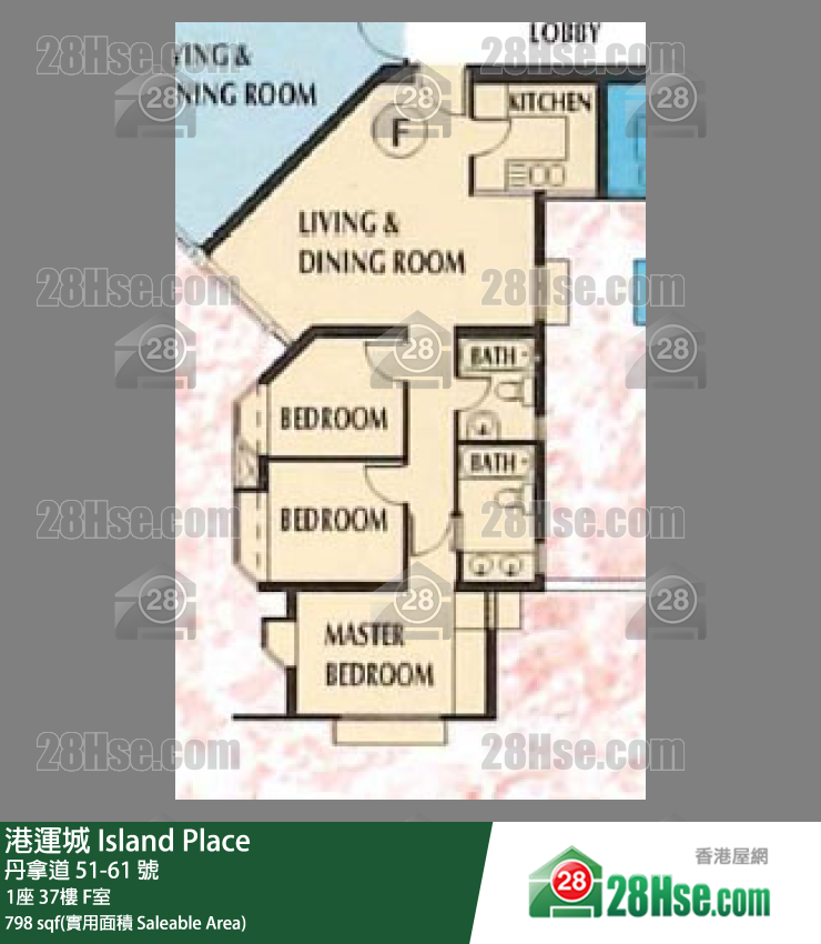 港運城 1座37樓 F室 平面圖