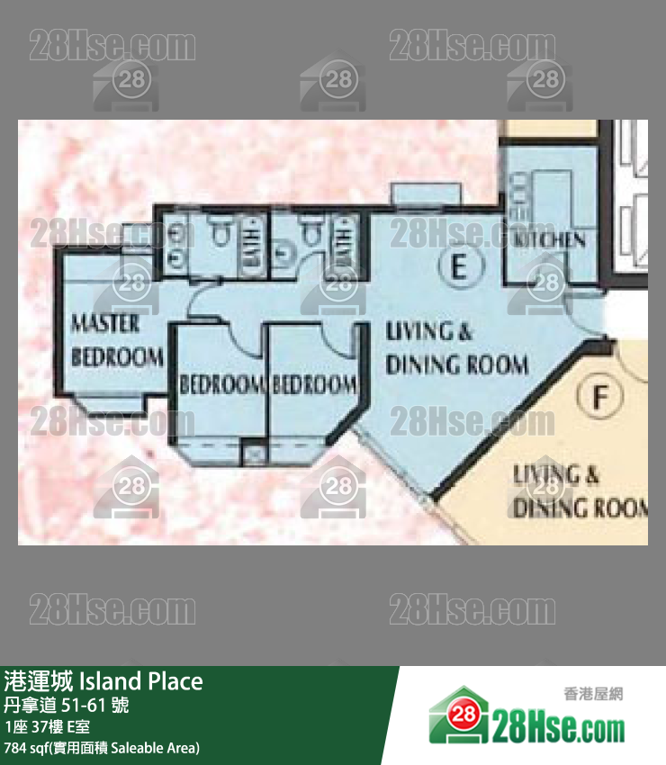 港運城 1座37樓 E室 平面圖