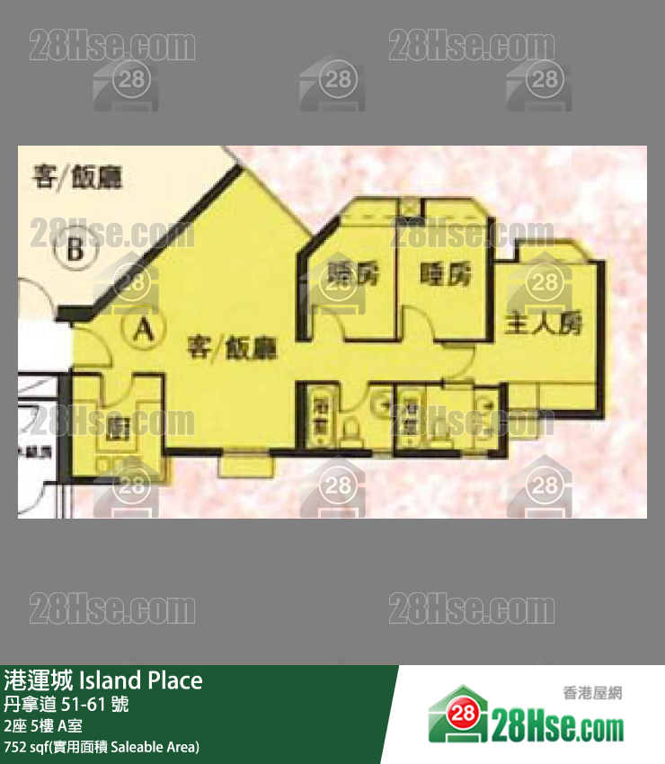 港運城 2座5樓 A室 平面圖