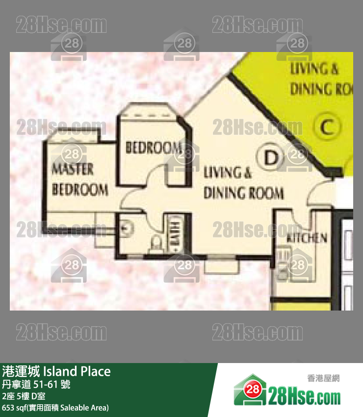 港運城 2座5樓 D室 平面圖