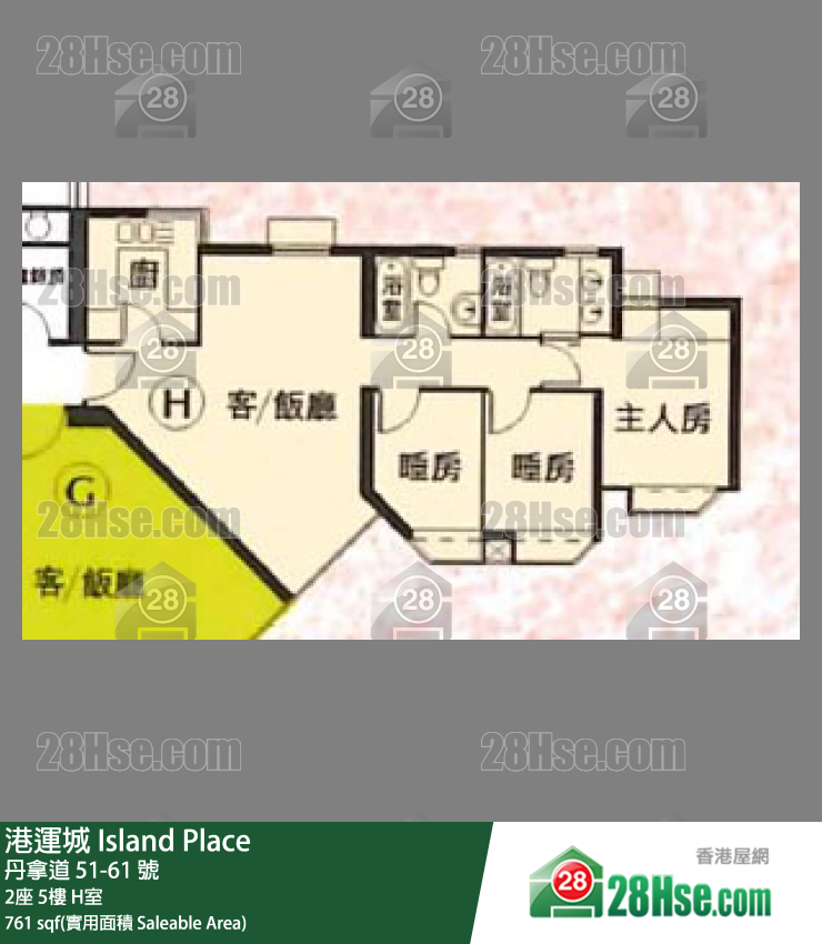 港運城 2座5樓 H室 平面圖