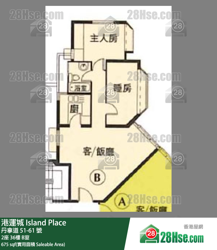 港運城 2座 36樓 B室 平面圖