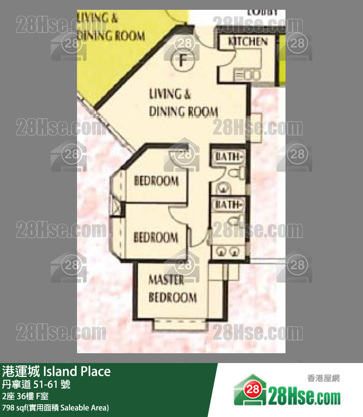 港运城 2座36楼 F室 平面图