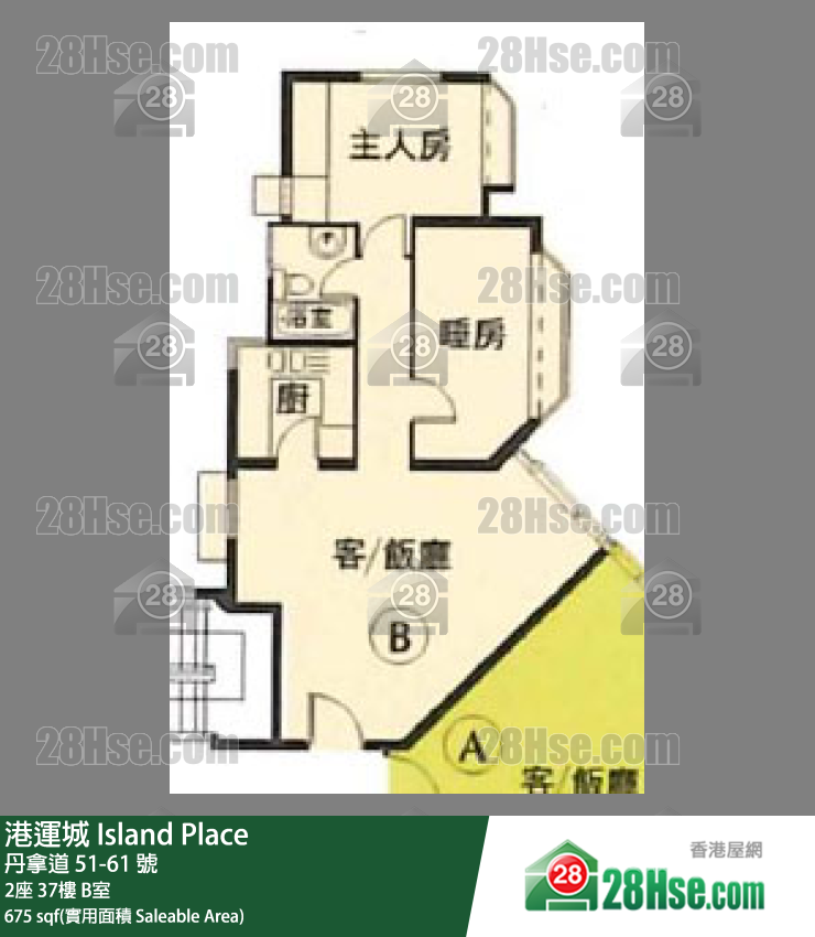 港運城 2座 37樓 B室 平面圖