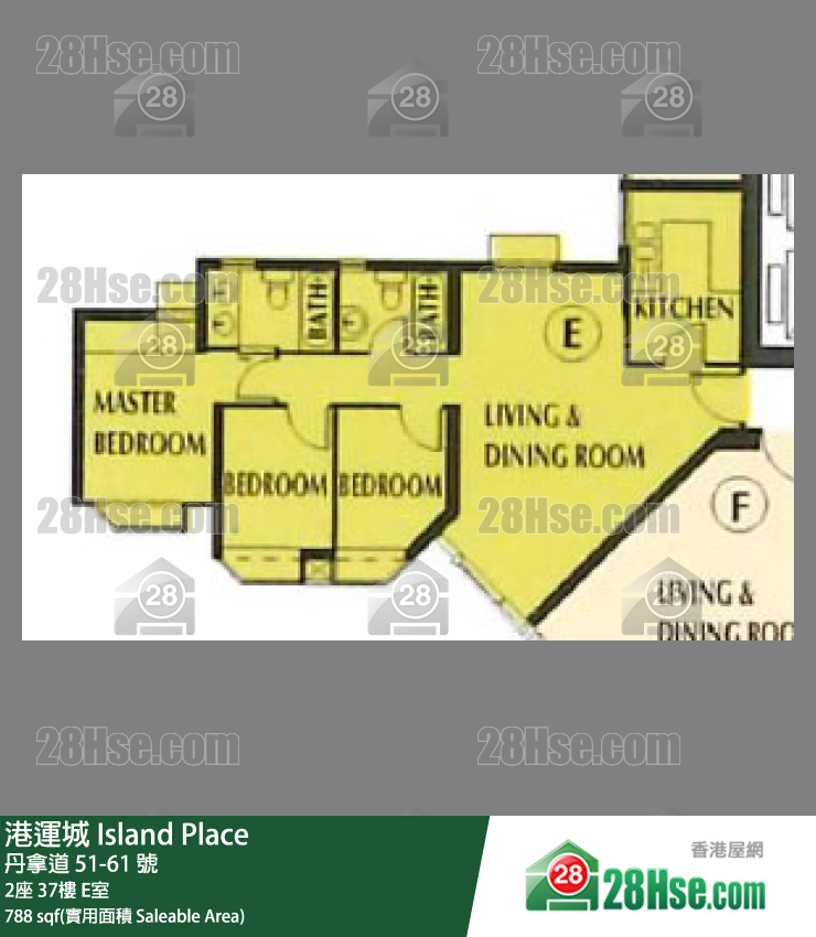 港運城 2座37樓 E室 平面圖