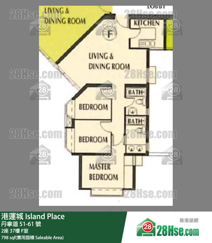 港運城 2座37樓 F室 平面圖