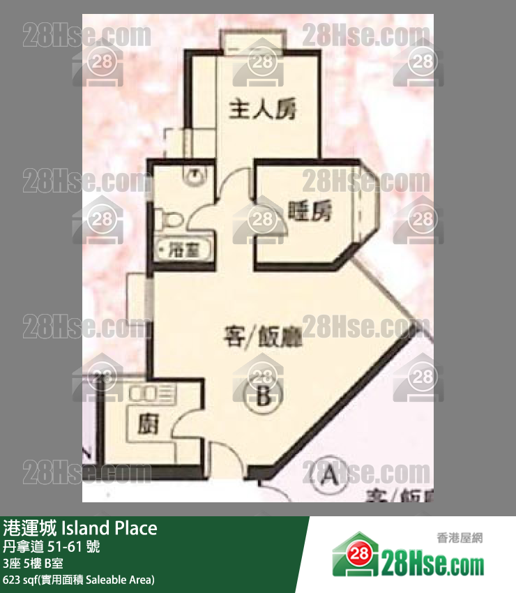 港運城 3座5樓 B室 平面圖