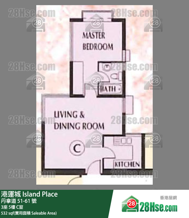 港運城 3座5樓 C室 平面圖