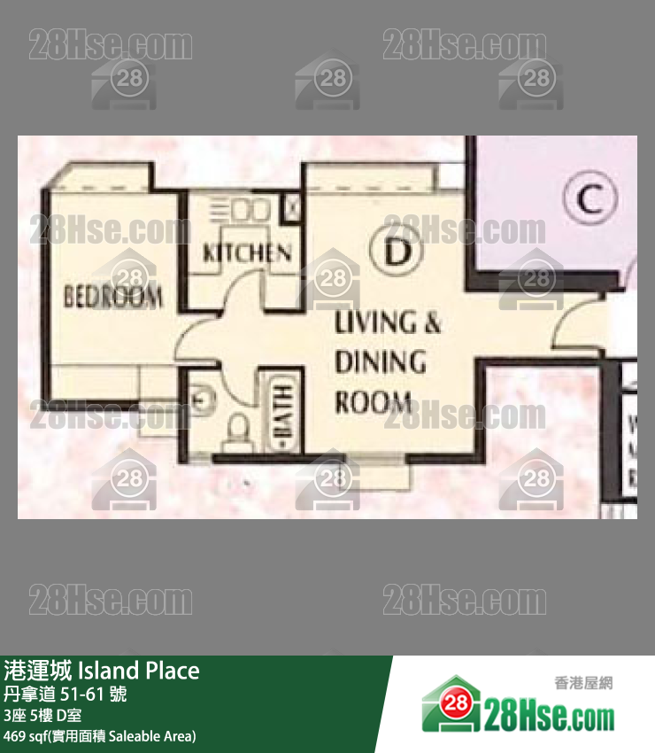 港運城 3座5樓 D室 平面圖