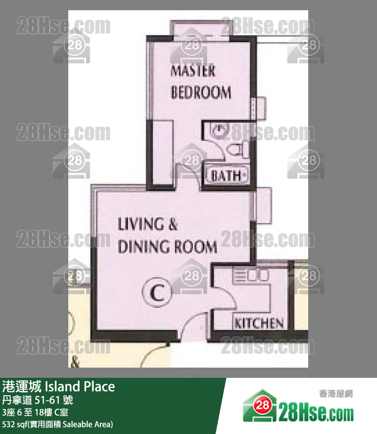 港運城 3座7樓 C室 平面圖