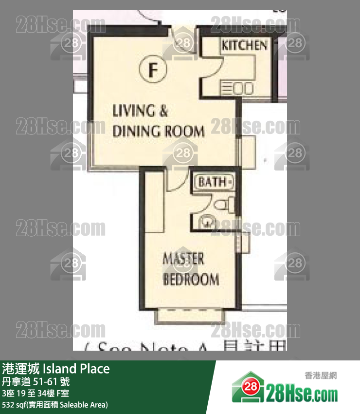 港運城 3座23樓 F室 平面圖