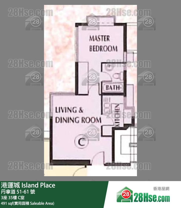 港運城 3座35樓 C室 平面圖