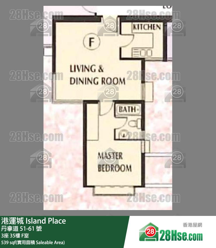 港運城 3座35樓 F室 平面圖