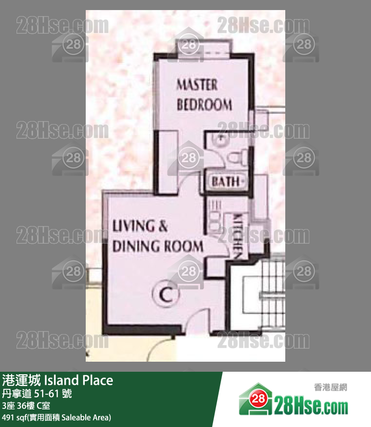 港運城 3座36樓 C室 平面圖