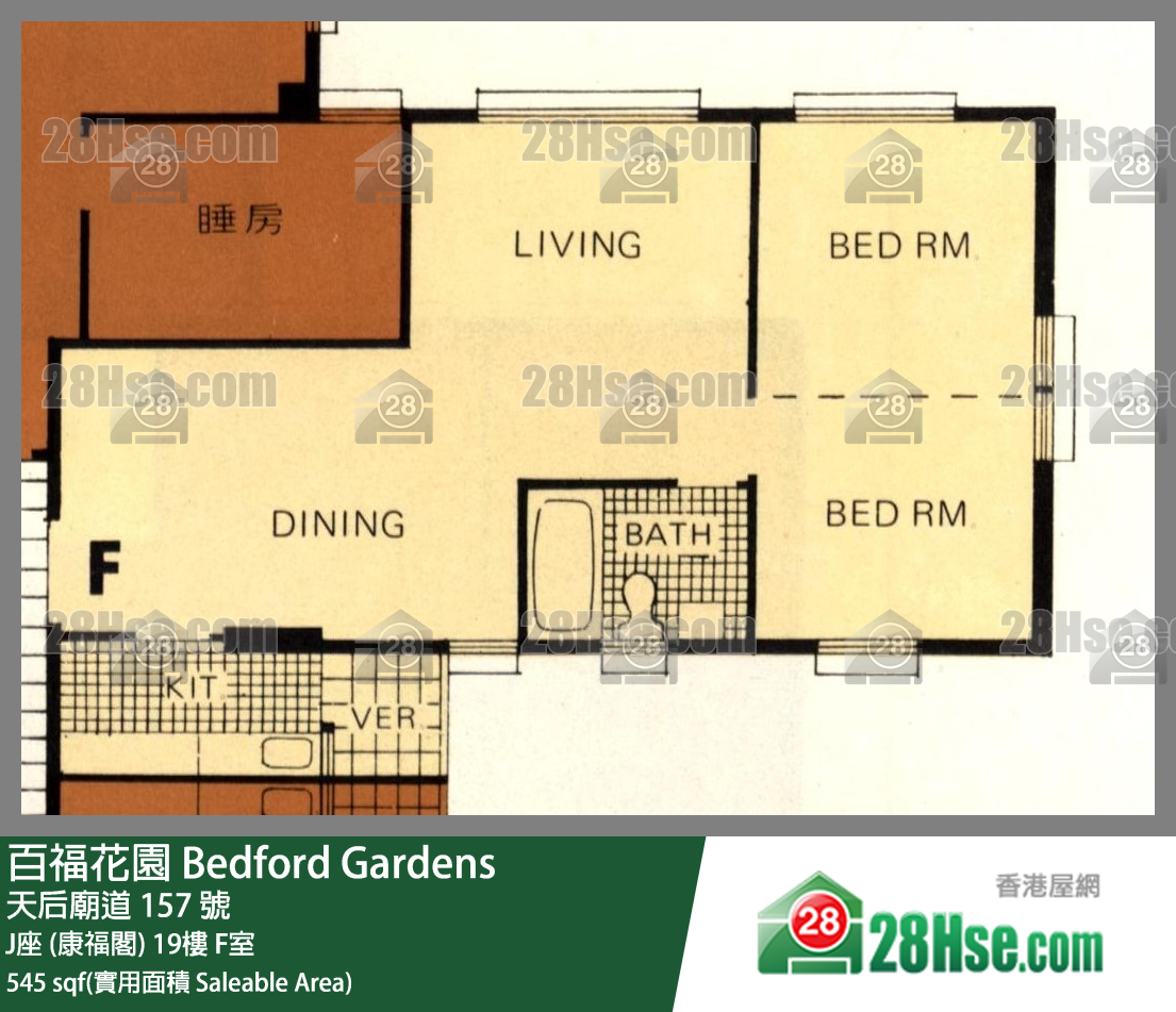 百福花園 J座 (康福閣) 19樓 F室 平面圖