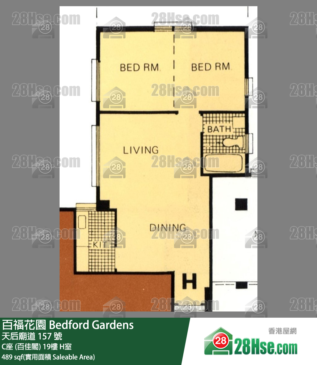 百福花園 C座 (百佳閣) 19樓 H室 平面圖