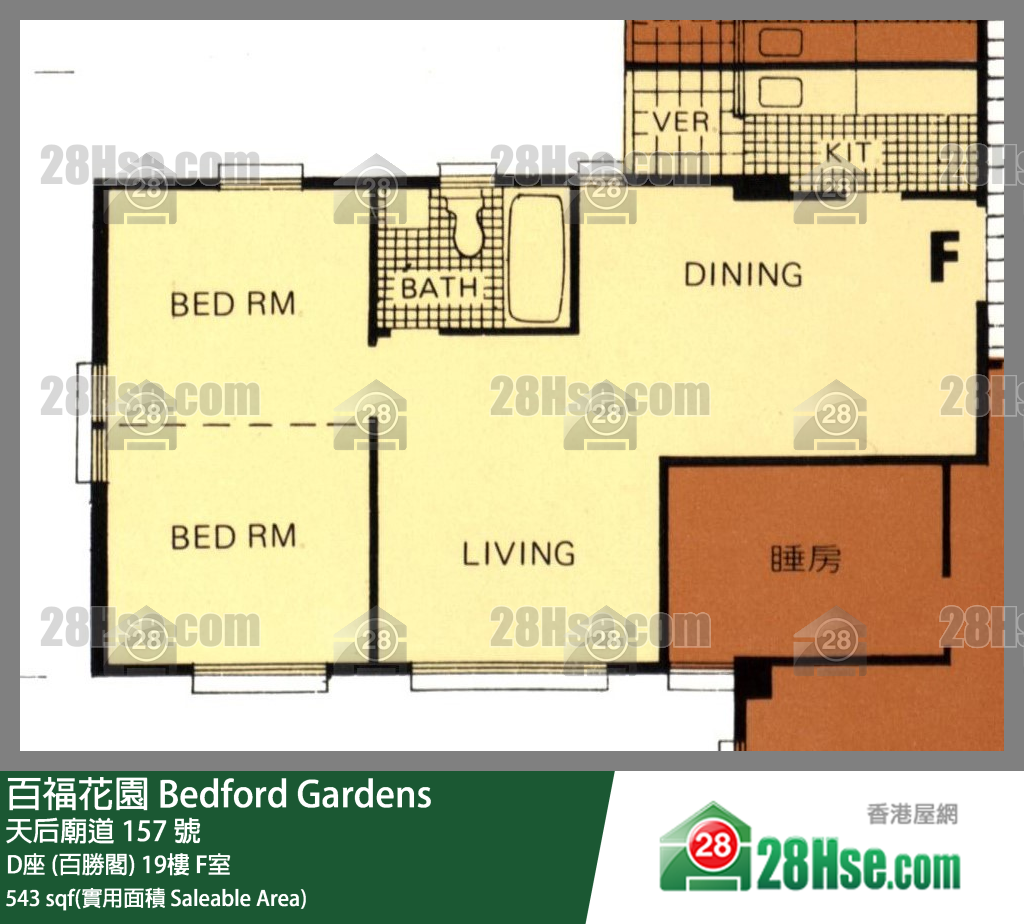 百福花园 D座 (百胜阁)19楼 F室 平面图