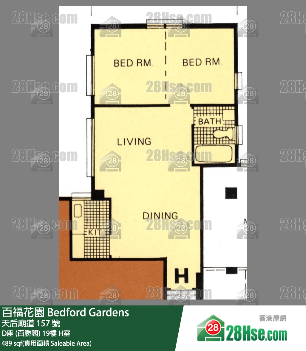 百福花園 D座 (百勝閣)19樓 H室 平面圖