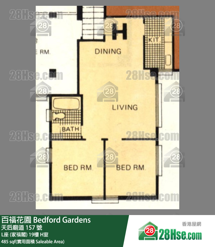 百福花園 L座 (家福閣)19樓 H室 平面圖