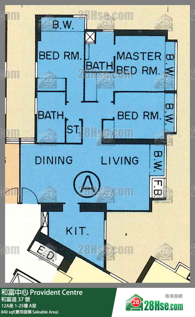 和富中心 12A座14樓 A室 平面圖