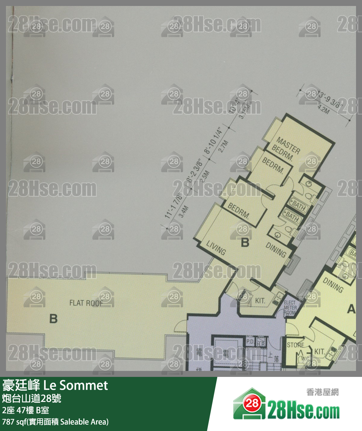 豪廷峰 2座47樓 B室 平面圖