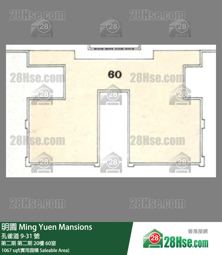 明园 第二期第二期20楼 60室 平面图