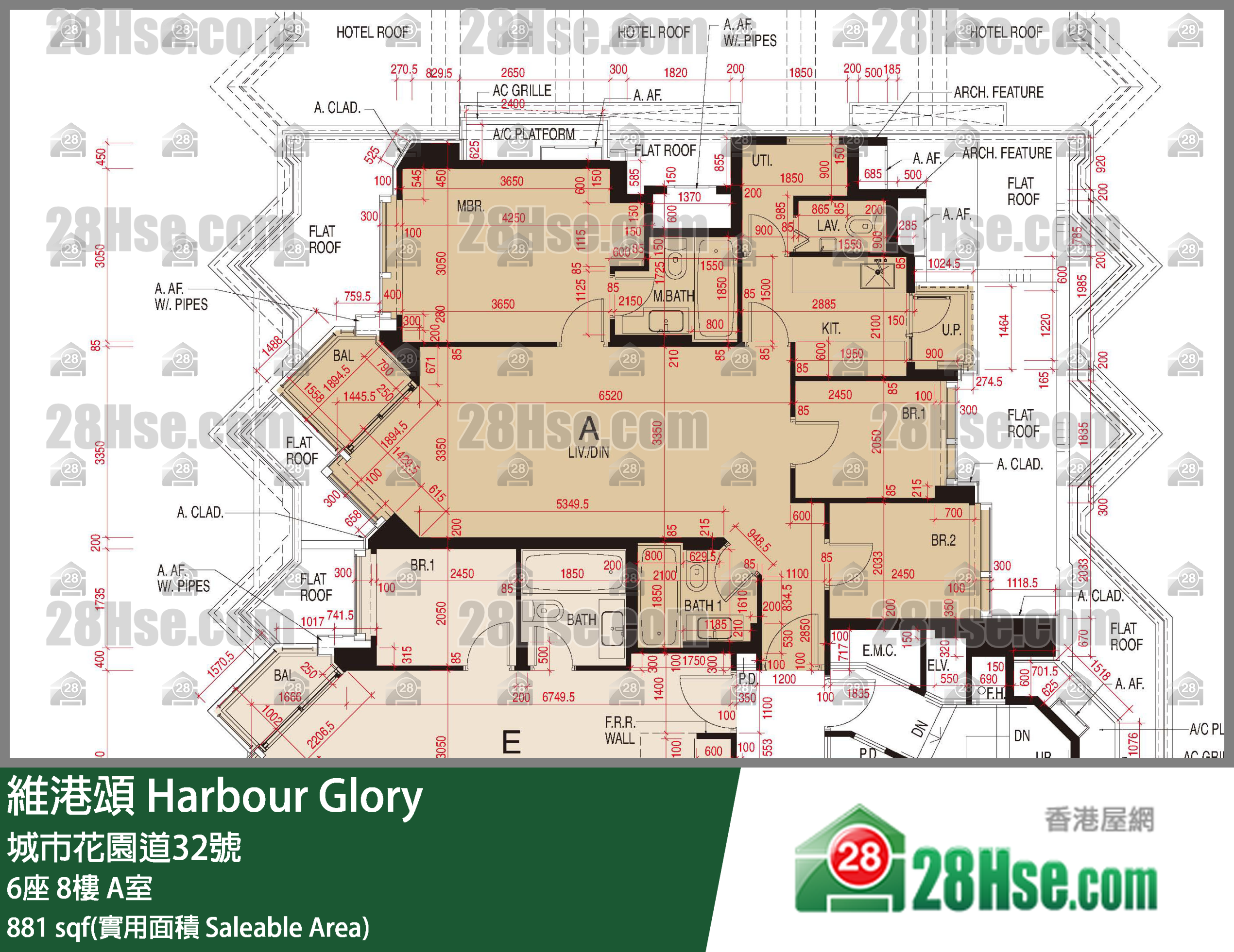 维港颂 单位平面图(由 28Hse 提供)