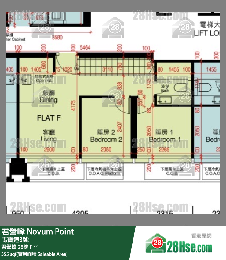 君譽峰 君譽峰28樓 F室 平面圖