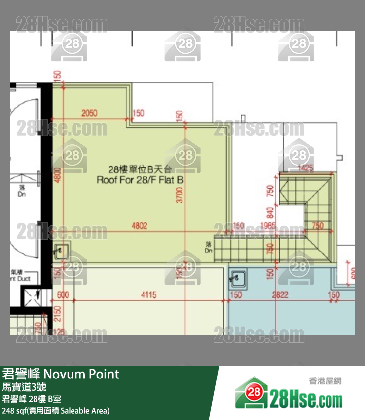 君譽峰 君譽峰 28樓 B室 平面圖