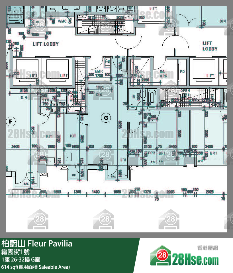 柏蔚山 1座 26樓 G室 平面圖