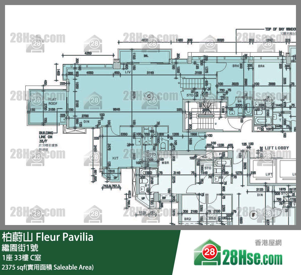 柏蔚山 1座 33樓 C室 平面圖