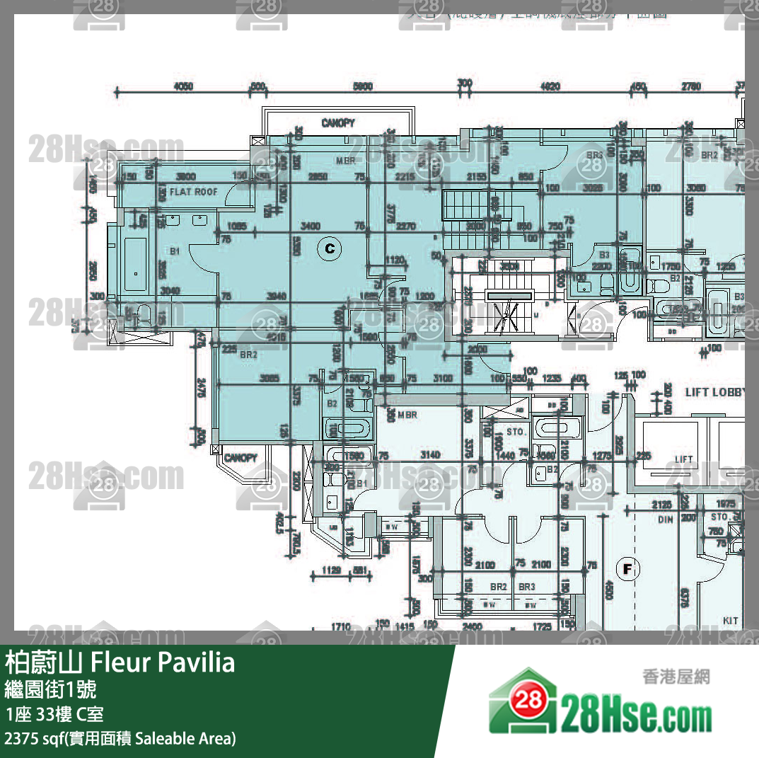 柏蔚山 1座 33樓 C室 平面圖
