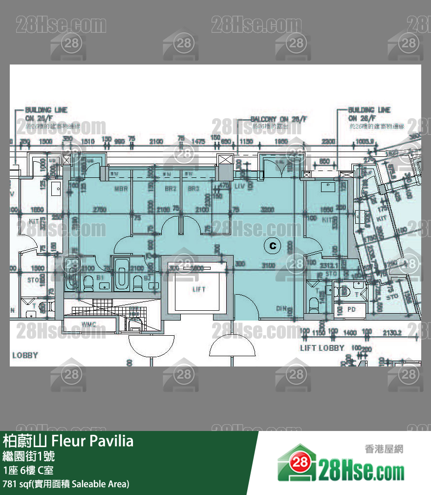 柏蔚山 1座 6楼 C室 平面图