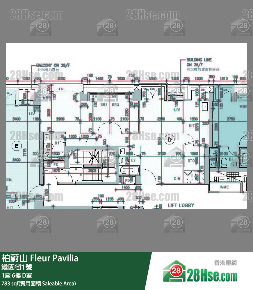 柏蔚山 1座 6樓 D室 平面圖