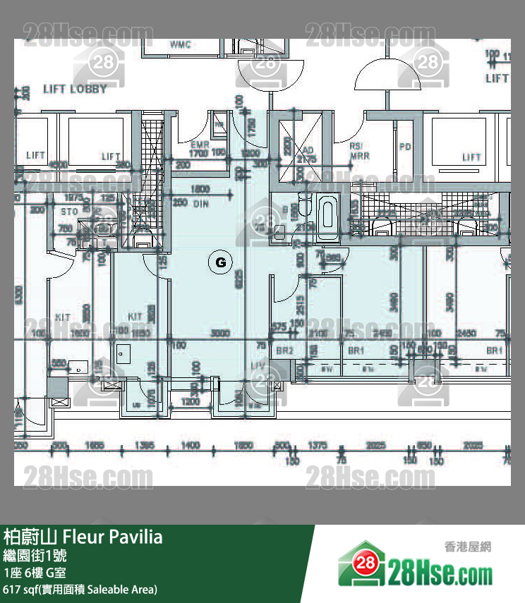 柏蔚山 1座 6樓 G室 平面圖
