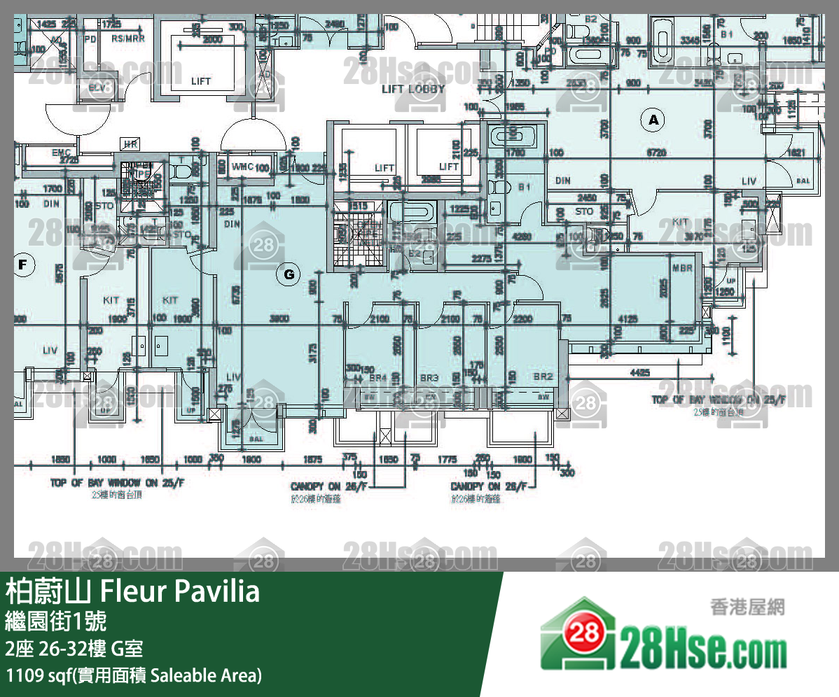 柏蔚山 2座 31樓 G室 平面圖