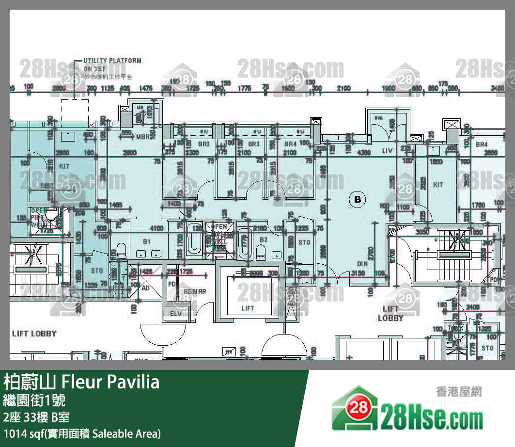 柏蔚山 2座 33楼 B室 平面图
