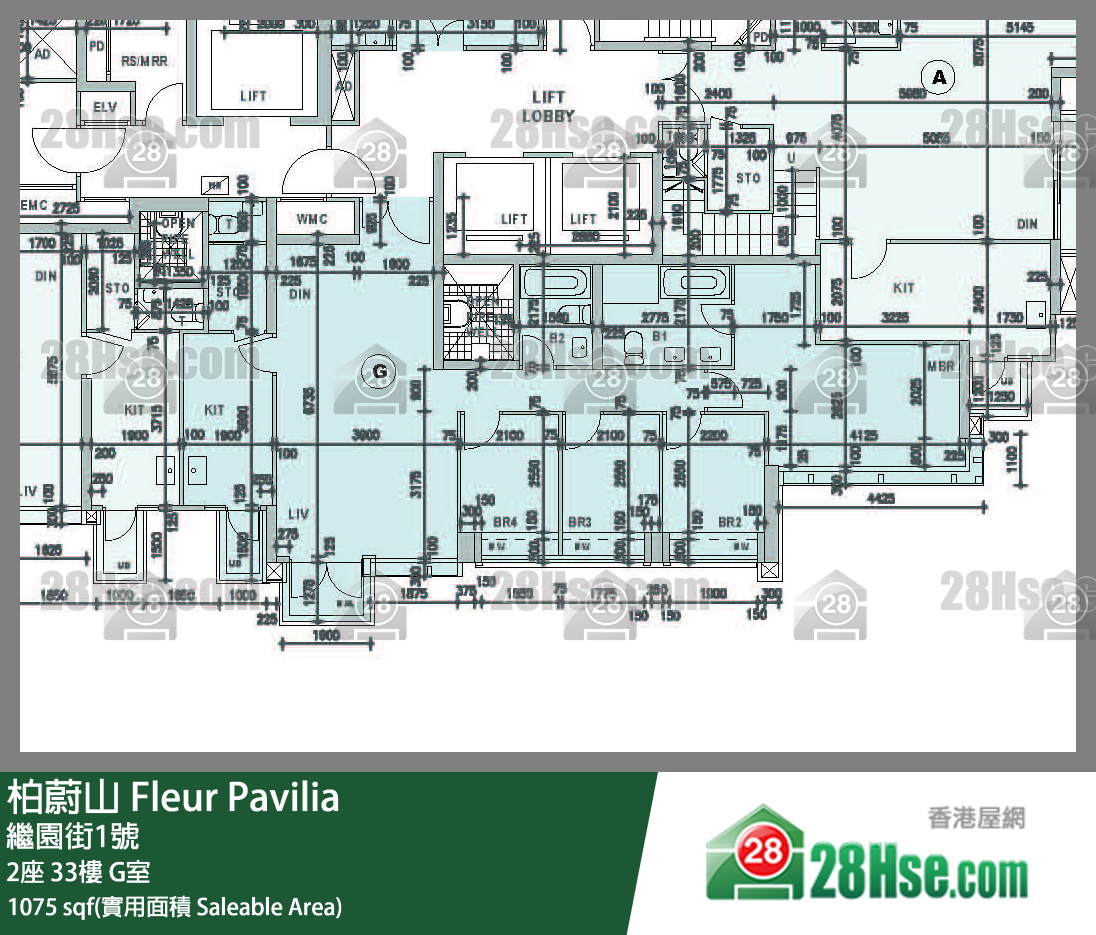 柏蔚山 2座 33樓 G室 平面圖