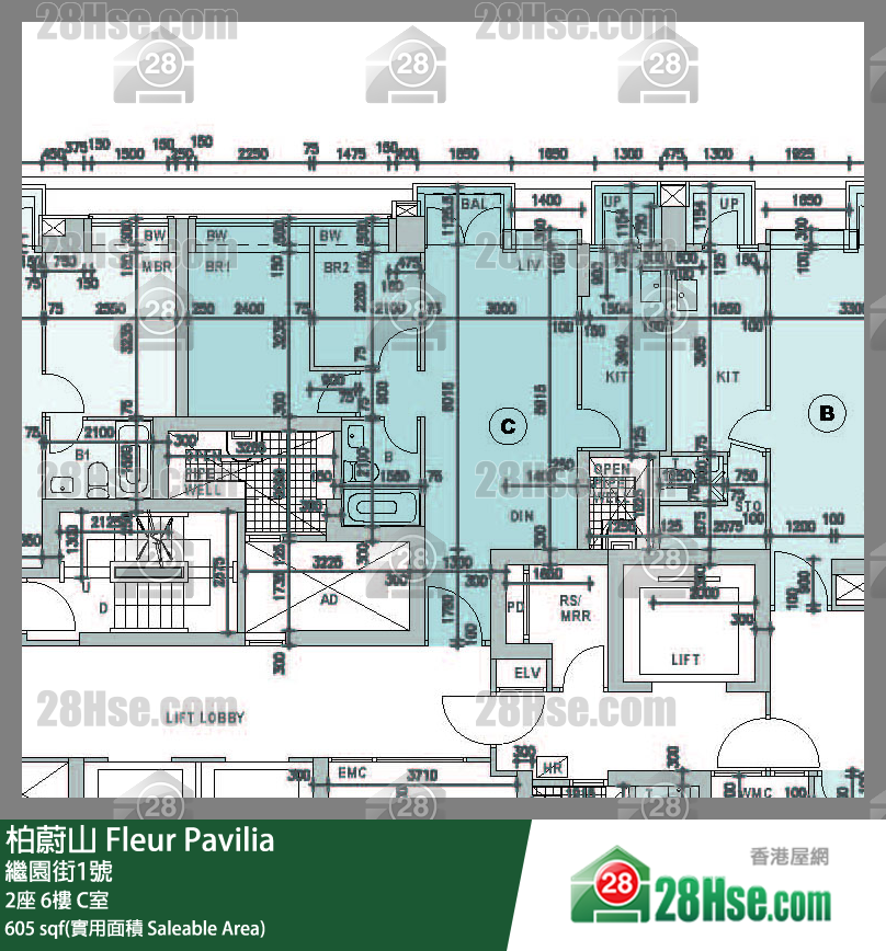 柏蔚山 2座 6樓 C室 平面圖