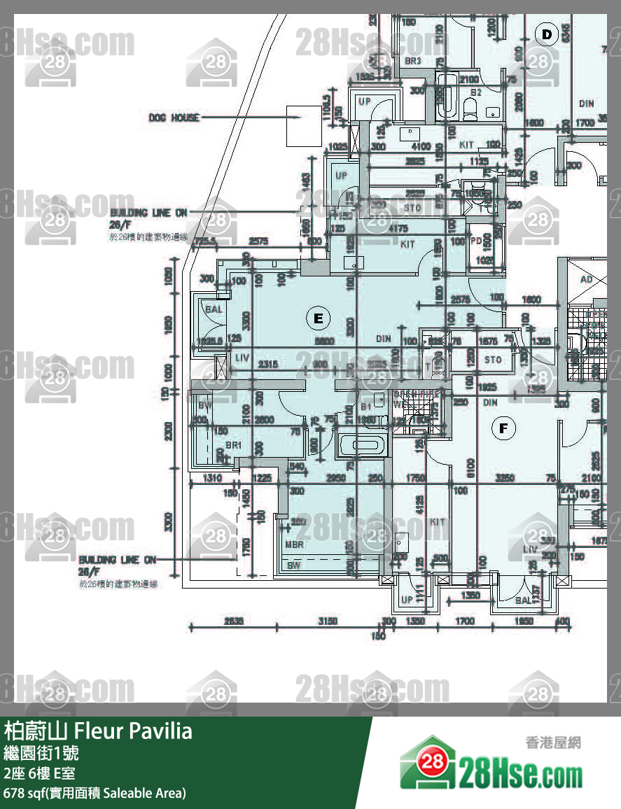 柏蔚山 2座 6樓 E室 平面圖
