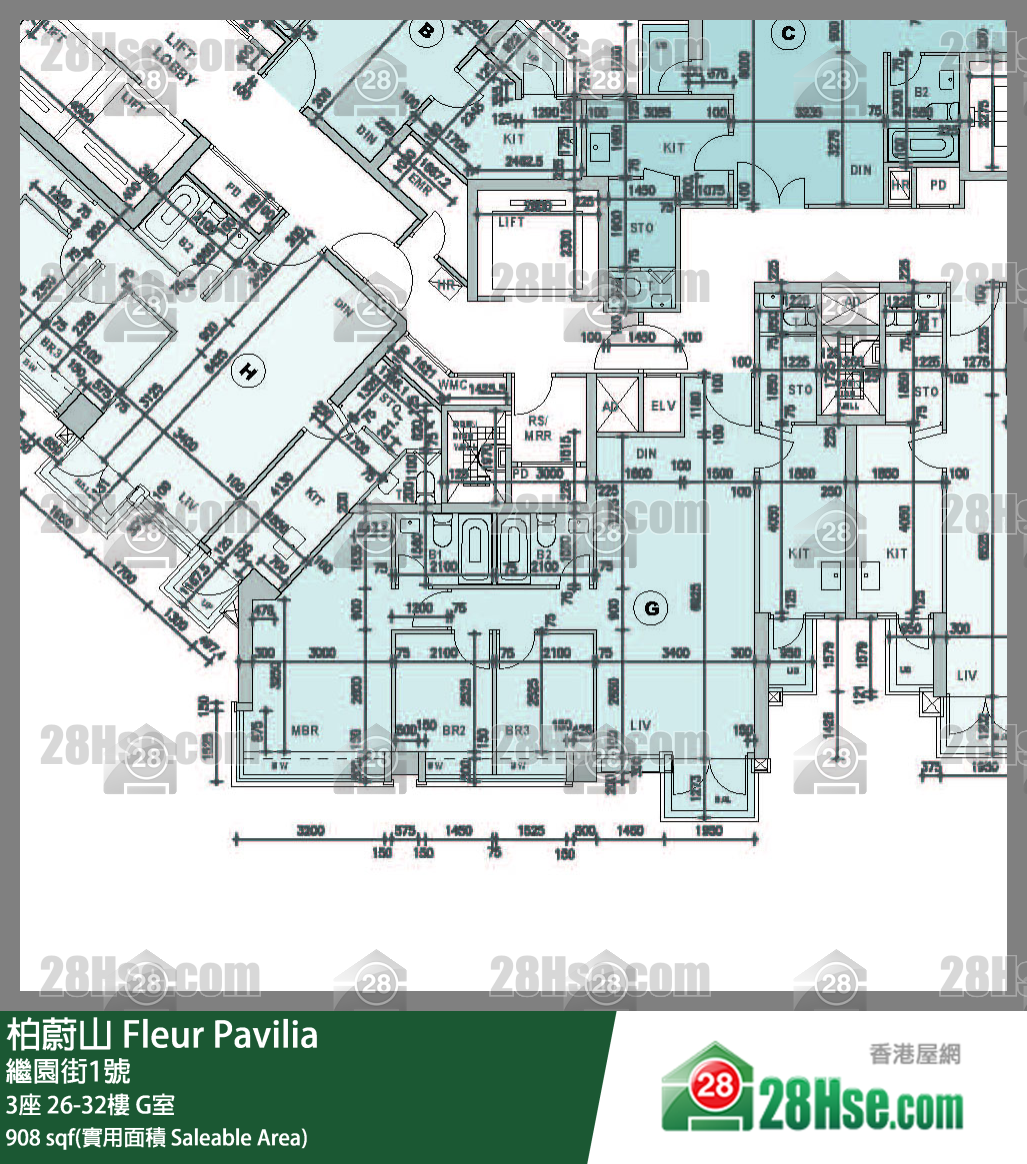 柏蔚山 3座 31樓 G室 平面圖