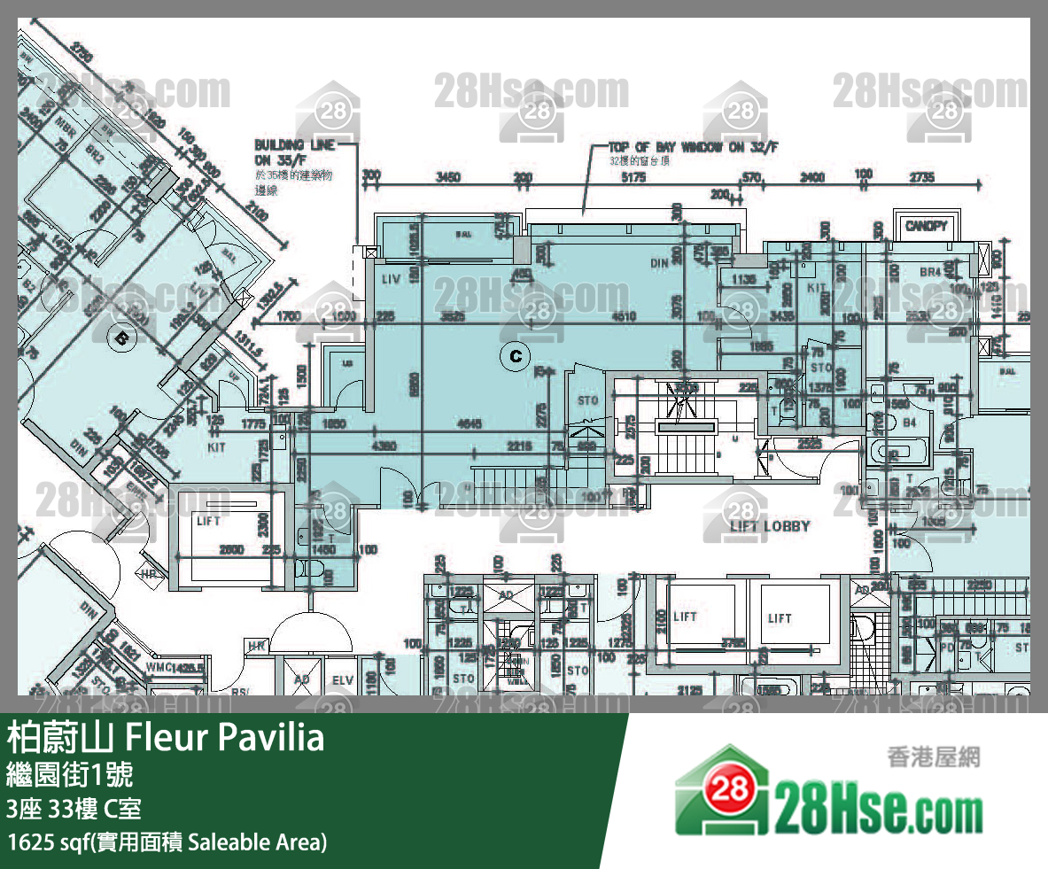 柏蔚山 3座 33樓 C室 平面圖