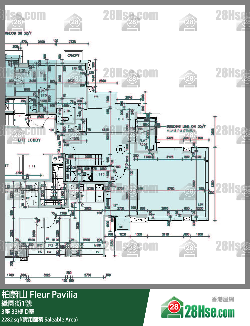 柏蔚山 3座 33楼 D室 平面图