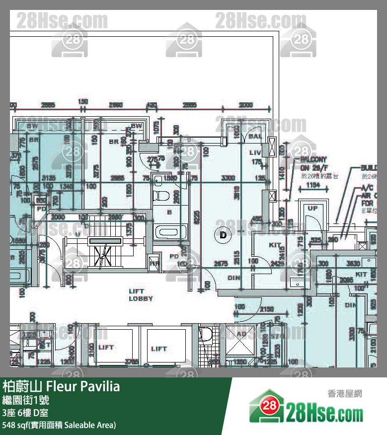 柏蔚山 3座 6楼 D室 平面图