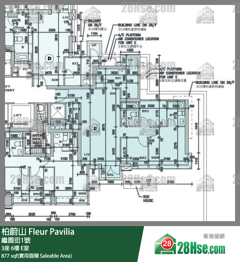 柏蔚山 3座 6樓 E室 平面圖