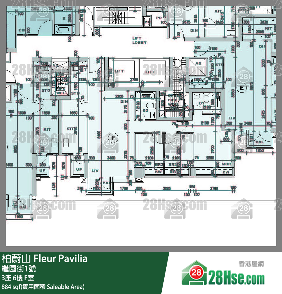 柏蔚山 3座 6楼 F室 平面图
