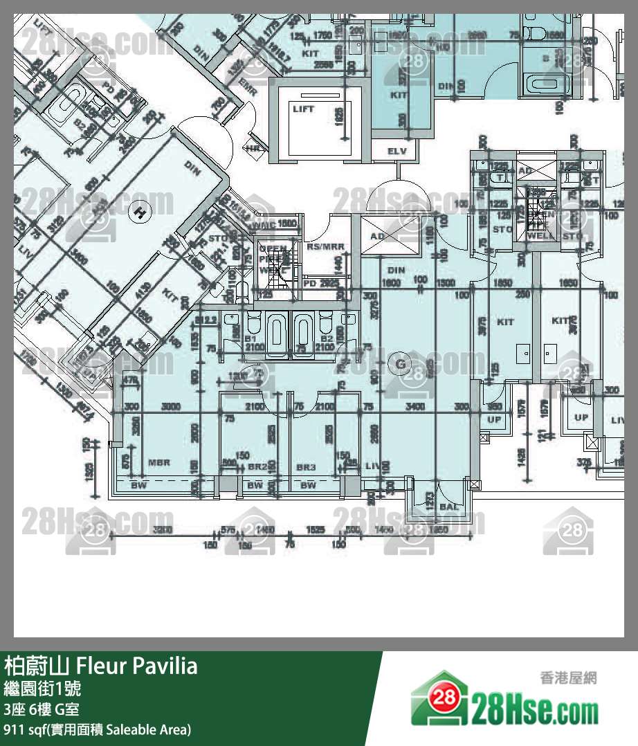 柏蔚山 3座 6樓 G室 平面圖